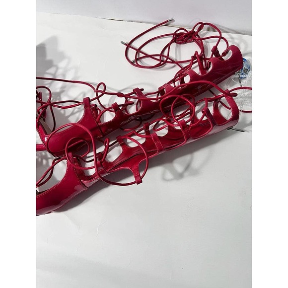 Gianni Bini Red Rydelle Synthetic Ankle wrap Lace up Dress Shoe Size 8 NWB - Picture 7 of 8